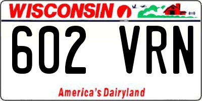 WI license plate 602VRN