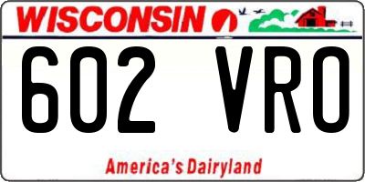 WI license plate 602VRO