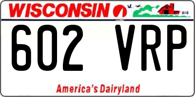 WI license plate 602VRP