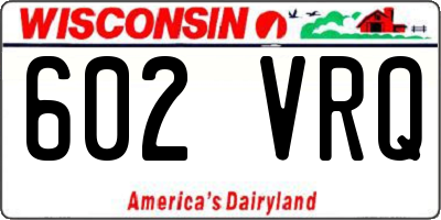 WI license plate 602VRQ