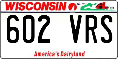 WI license plate 602VRS