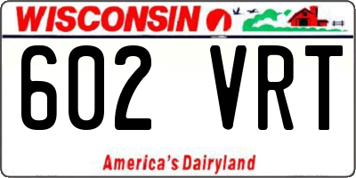 WI license plate 602VRT
