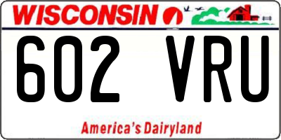 WI license plate 602VRU