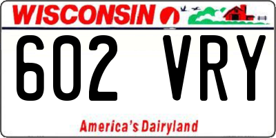 WI license plate 602VRY