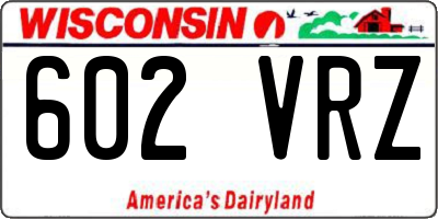 WI license plate 602VRZ