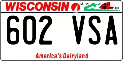 WI license plate 602VSA