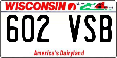 WI license plate 602VSB