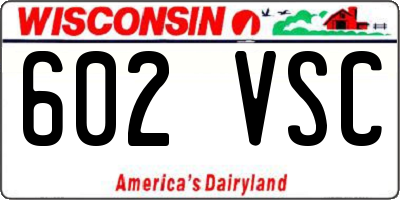 WI license plate 602VSC