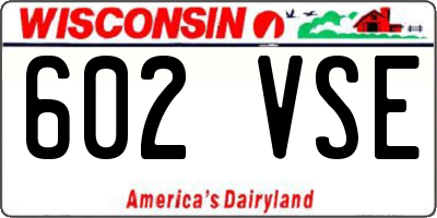 WI license plate 602VSE