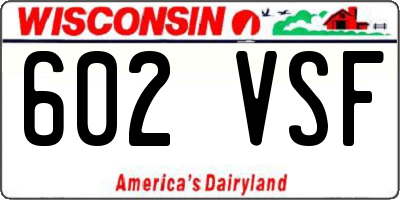 WI license plate 602VSF