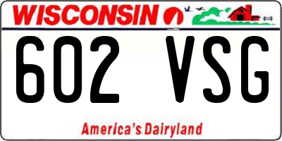 WI license plate 602VSG