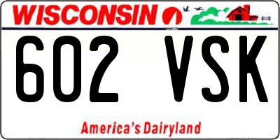 WI license plate 602VSK