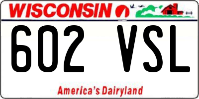 WI license plate 602VSL