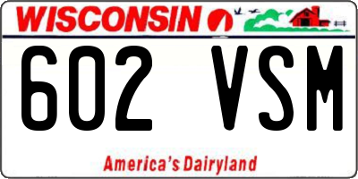 WI license plate 602VSM