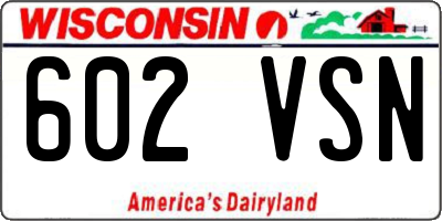 WI license plate 602VSN