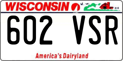 WI license plate 602VSR