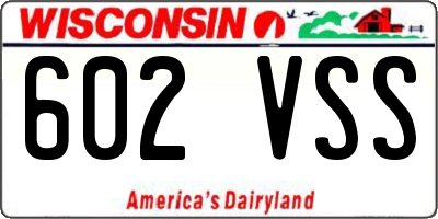 WI license plate 602VSS