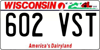 WI license plate 602VST