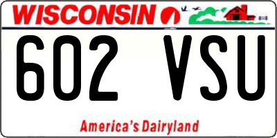 WI license plate 602VSU