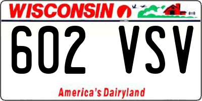WI license plate 602VSV