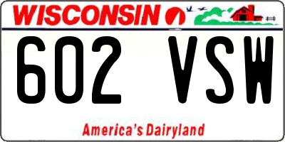 WI license plate 602VSW