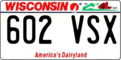 WI license plate 602VSX