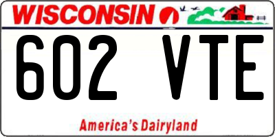 WI license plate 602VTE