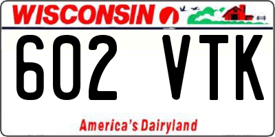 WI license plate 602VTK