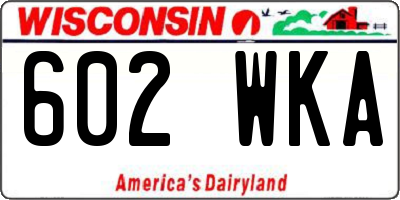 WI license plate 602WKA