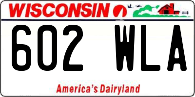 WI license plate 602WLA