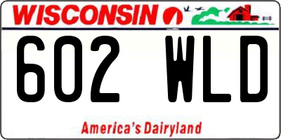 WI license plate 602WLD