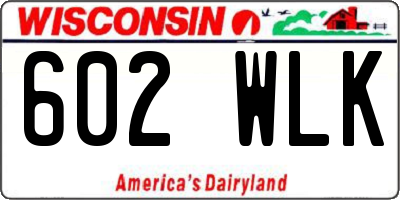 WI license plate 602WLK