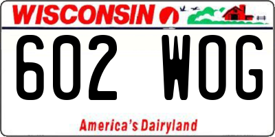WI license plate 602WOG
