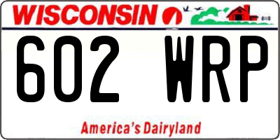 WI license plate 602WRP