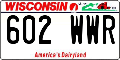 WI license plate 602WWR