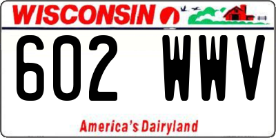 WI license plate 602WWV