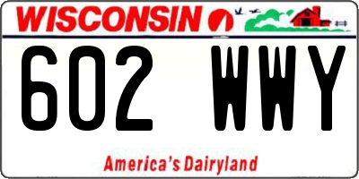 WI license plate 602WWY