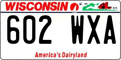 WI license plate 602WXA
