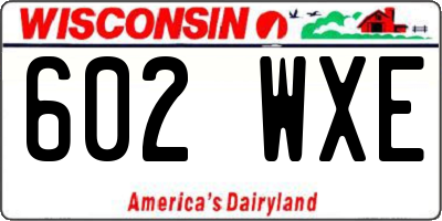 WI license plate 602WXE