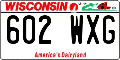 WI license plate 602WXG