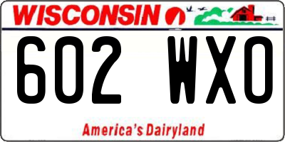 WI license plate 602WXO