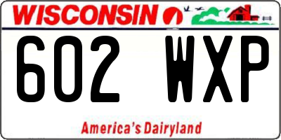 WI license plate 602WXP
