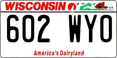 WI license plate 602WYO