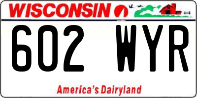 WI license plate 602WYR
