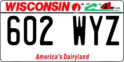 WI license plate 602WYZ