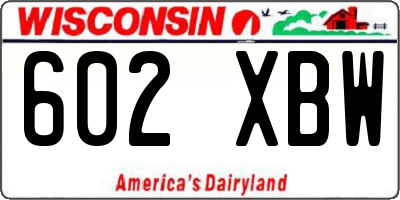 WI license plate 602XBW