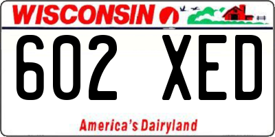 WI license plate 602XED