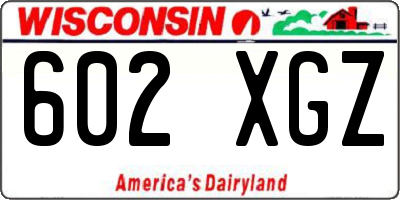 WI license plate 602XGZ