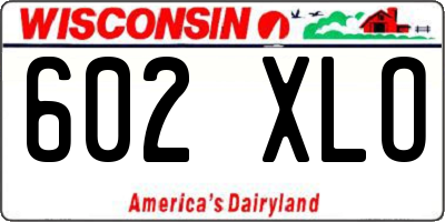 WI license plate 602XLO