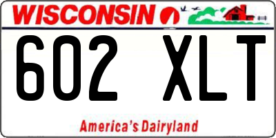 WI license plate 602XLT